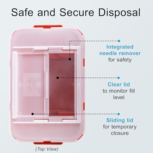 Sharps Container - Large Sharps Containers for Home Use, Needle Disposal - size: 2 Gallon