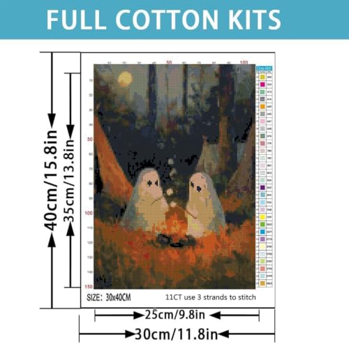 TCDZMYGS Halloween Stamped Cross Stitch Kits for Beginners,12x16in - color: W587