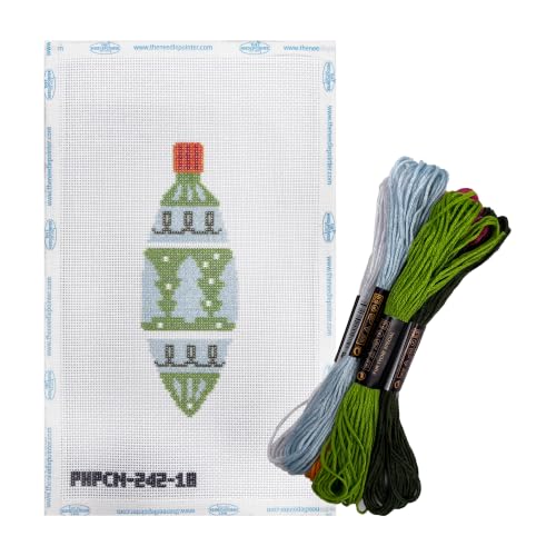 Howie's Needlepoint Bauble Needlepoint Kits for Adults & Beginners, 18 Mesh Printed Needlepoint Canvas, Stamped Patterns Canvas Starter Kits(Festive Baubles 16,5.5"x 2") - color: Festive Baubles 16