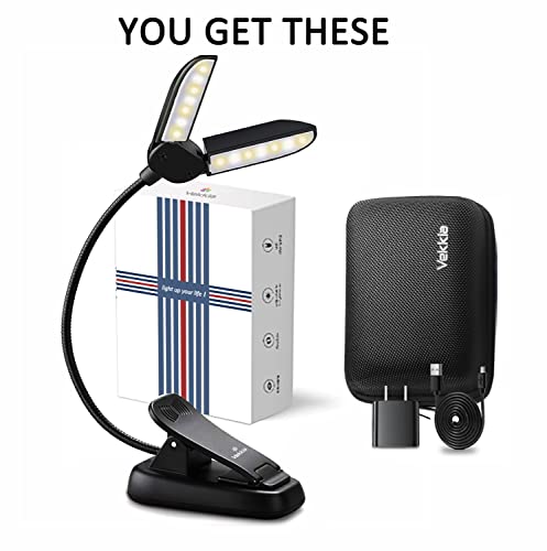 Vekkia 14 LED Book Light with Charger & Travel Case - color: Sable Black