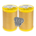 Coats & Clark Cotton All Purpose Sewing Thread 100% Mercerized Cotton 225 Yards Each Spool S970 2 Pack Bundle with 3 Bella's Crafts Needle Threaders (Temple Gold) - color: Temple Gold