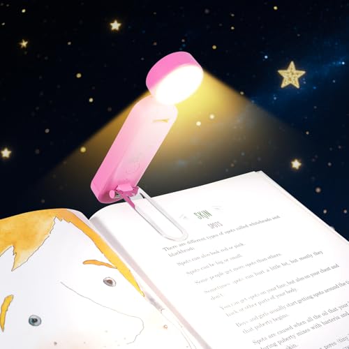 VAVOFO USB Rechargeable Book Light, Bookmark Clip on LED Reading Light - color: Rose