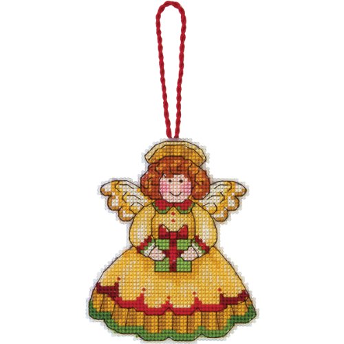 Dimensions Counted Cross Stitch Angel Ornament Kit, 3.25" x 4" - style: Angel