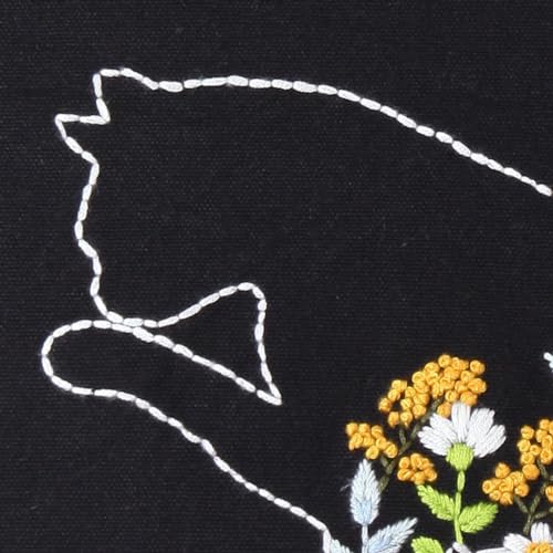 Smart-Feather Cat Embroidery Kit for Beginners Adults, Hand Embroidery Tote Bag Kit with Hoop and Patterns