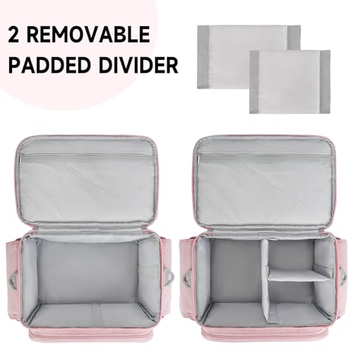 LEFOR·Z Large Sewing Supplies Organizer Bag(13 x 8 x 9 in),Sewing Basket - color: Pink