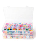 UHOUSE 2 PCS Clear Plastic Organizer Box，18 Grids Bead Storage Bins