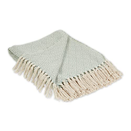 DII Diamond Throw Collection Cotton Woven, 50x60, Jadeite - color: Jadeite
