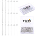 BEADIA Platinum Plated Open Eye Pins Non Tarnish 30mm 150pcs for Jewelry Making Findings - color: Open Eye Pins Platinum, size: 30x0.7mm