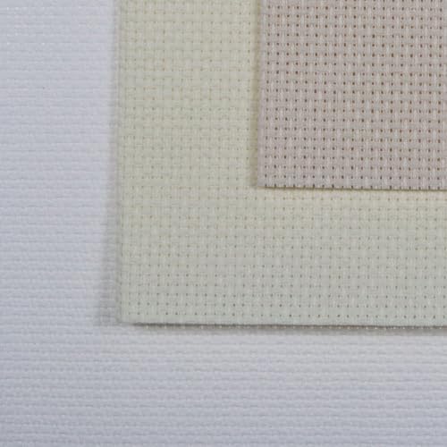 KCS 3 pc of 12" x 18" 14CT Counted Cotton Aida Cloth Cross Stitch Fabric (White+Antique White+Ecru) - color: White+antique White+ecru