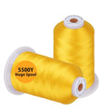 Simthread Embroidery Thread 5500 Yards Harvest Gold 206, 2 Huge Spools 40wt Polyester for Brother, Babylock, Janome, Singer, Pfaff, Husqvarna, Bernina Machine - color: Harvest Gold