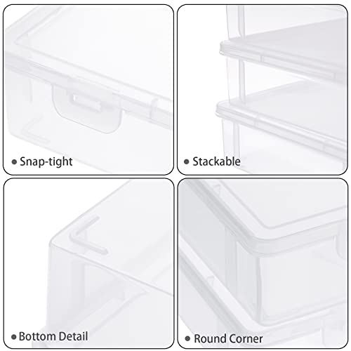 BTSKY Clear Plastic Storage Box with Flap Lid, 2 Pack Small - 9.1"x6.7"x2" - size: Small-2 Pack