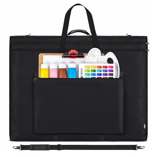 JJRING 32x42 Art Portfolio Tote Bag With Shoulder Strap, Black - size: 32''*42''