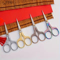4 Pairs 5 Inch Sewing Embroidery Scissors Stainless Steel Flower Pattern Stork Vintage European Style Crochet Small Sewing shears