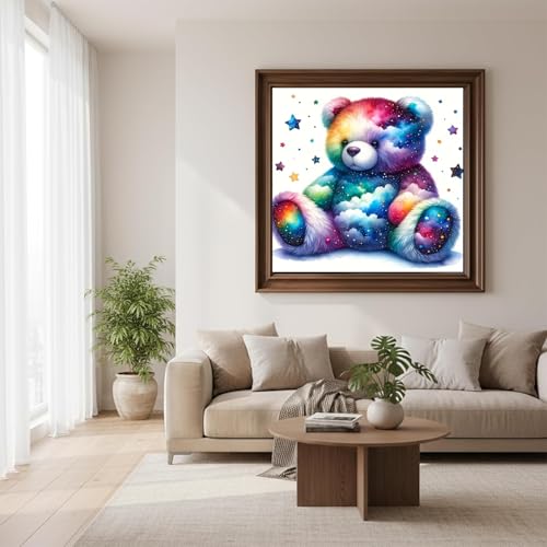 Bear Diamond Art Kits for Adults, 5D Bear Diamond Painting Kits for Adults, DIY Gem Painting, Crafts for Adults, Dimond Art Paintings Kit, Full Drill Diamond Dot for Home Wall Decor 12X12 Inch - color: Bear