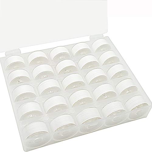 New brothread Tear Away Machine Embroidery Stabilizer Backing 10"x12" - 100 Precut Sheets & New brothread 25pcs White 60S/2 (90WT) Prewound Bobbin Thread Plastic Size A