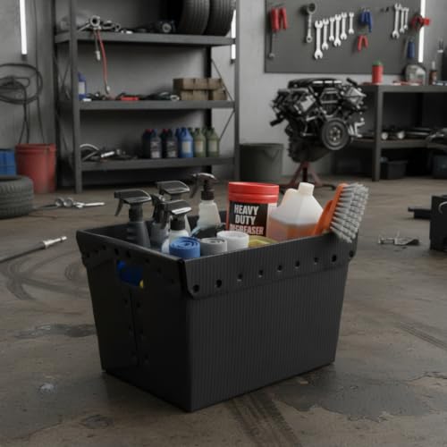 18x13x12" (3 Pack) Space Age Handled Storage Mail Tote, Black - color: Black