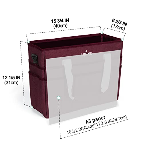 JJRING Craft Organizer Tote Bag Large Art Storage Caddy Dark Red - color: Dark Red, size: Large