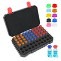 3ml Peptide Case for Fridge + 10Pcs 3ml Vial Caps (10 Colors), Insulin Cooler Travel Case, Peptide Travel Case TSA Approved, GLP-1, 3ml Vial Case Large Capacity by KNOCKO (60 Slots/Black) - color: 60-shots×3ml + 10caps (Black)