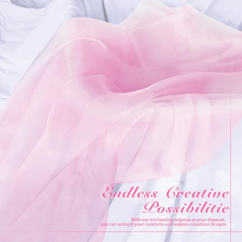 Manyshofu Pink Organza Fabric by The Yard, 60 Wide (1 Yard) - color: Pink, size: 1 Yard