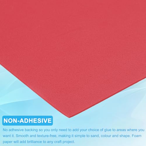 PATIKIL EVA Foam Sheet 10Pcs 12x8 Inch 2mm Thick Red - color: Red