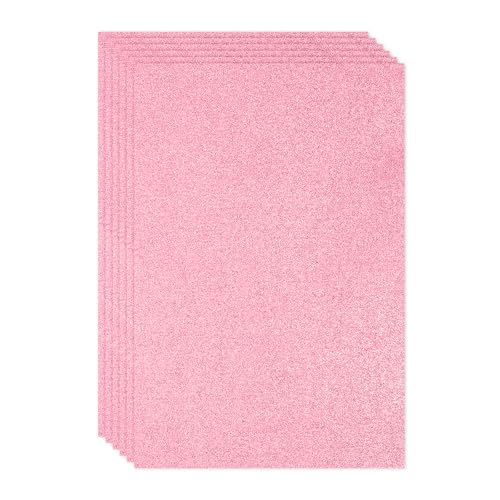 PATIKIL 2mm(1/10") Thick Non Adhesive Glitter Foam Sheet 16x24inch(40x60cm) Pink, EVA Shiny Foam Board for Craft, 6 Pcs - color: Pink