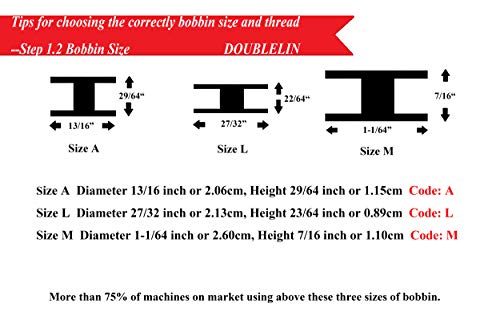 DOUBLELIN MPB-40S2 Prewound Bobbins, Size M, Black, 75 pcs - color: 40S/2 Black
