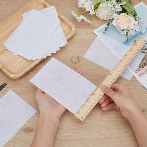 FINGERINSPIRE 12 Sheet Stiff Stuff Beading Foundation White 5.9x3.93inch Rectangle Bead DIY Craft Fabric Embroidery Needle Felt for Bead & Stitch Embroidery Bead Sewing Accessories