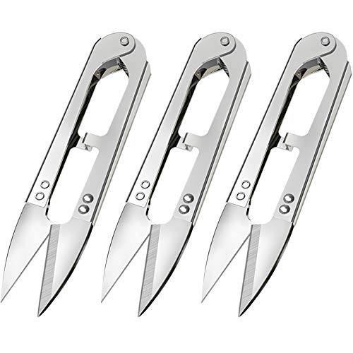 3Pcs Sewing Scissors Clippers, Multipurpose Quick-clip Yarn Thread Cutter - size: silver sewing scissors