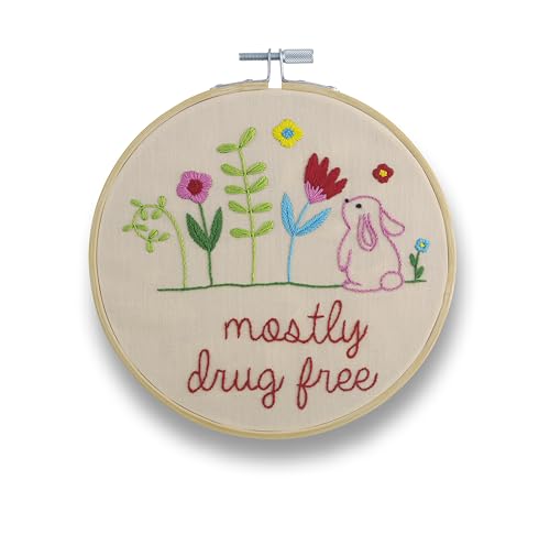 FUNATIC Mostly Drug Free Funny Embroidery Kit for Adults - color: Mostly Drug Free