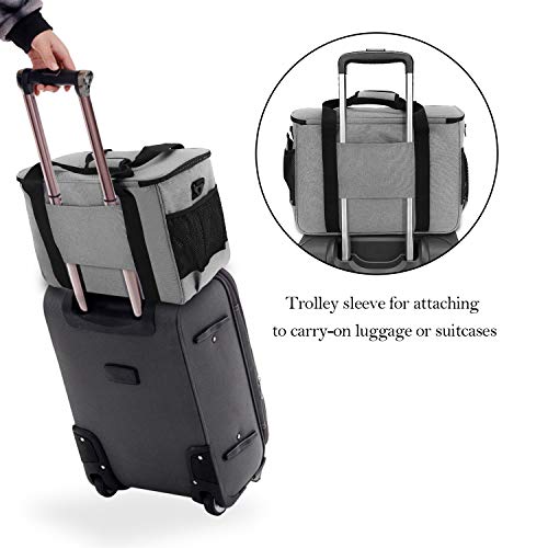 Teamoy Sewing Machine Case, Carrying Tote Bag Storage Organizer, Gray - color: Gray