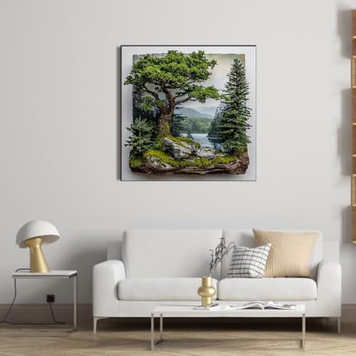 KYOQFVN Landscape Stamped Cross Stitch Kits for Adult Beginners - Scenery Needlepoint Counted Cross Stitch Kits, 11 CT Patterns Counted Cross Stitch Craft Kit for Home Decor14x14 Inch - color: SZXSENLIN