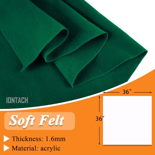 IONTACH 36" X 36" Hunter Green Soft Felt Fabric 1.6mm Thick - color: Hunter Green, size: Soft - 36" X 36"