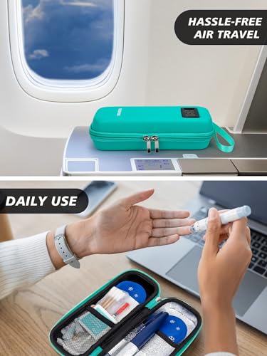 YOUSHARES Insulin Cooler Travel Case, Peptide Travel Case with Temp Display - color: 02 Green