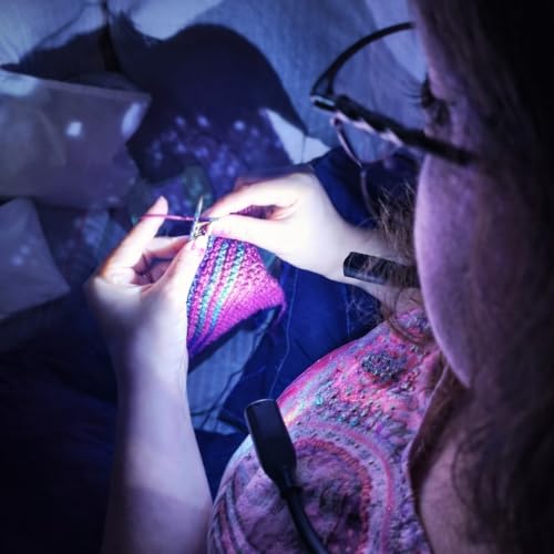 Lumos Knitting Light, Crafter Light Around Neck for Knitters and Crocheters, 3 Colors & Adjustable Brightness. Portable, Wearable, Rechargeable&Long Lasting (Black) - color: Black