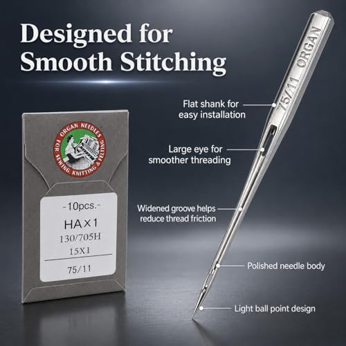 30 Pack Sewing Machine Needles Size 75/11 130/705H HAx1 Embroidery Sewing Needles for Brother Sewing Machine (3 Pack of 10 Needles) - style: 30pcs- 75/11