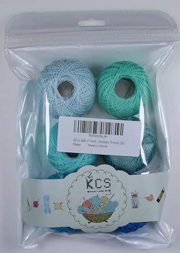 KCS Mercerized Pearl Cotton Thread Size 8 Crochet Needlework Embroidery Threads Ball (6, 06) - color: 06