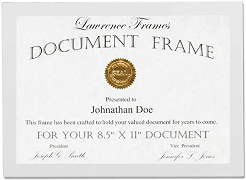 Lawrence Frames White Wood Certificate Picture Frame, Gallery Collection, 8-1/2 by 11-Inch - color: White, size: 8.5X11