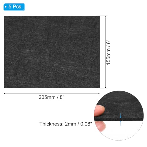 PATIKIL 8x6 Inch Black Felt Rectangular Furniture Pad, 5 Pack, Anti-Scratch, Non-Slip - color: Black, size: 8x6 Inch