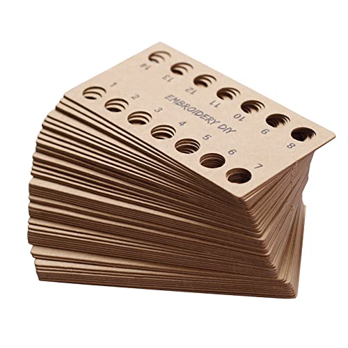 50 Pack Embroidery Floss Brown Paper Cross Stitch Thread Holder 14 Positions Embroidery Thread Storage Tool for Work Studio Craft Class Storage Organizer
