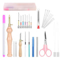 MSDADA 29PC Punch Needle Kit for Adults Beginner, Adjustable Punch Needle Tool with Different Size Needles, Wooden Handle Embroidery Pen Set, Perfect for Gifts, Decoration & DIY Craft Project