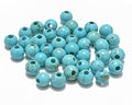 AD Beads Natural Gemstone 8mm Round Loose Beads Big Hole 2.5mm Sized 40pcs (Blue Turquoise) - color: Blue Turquoise