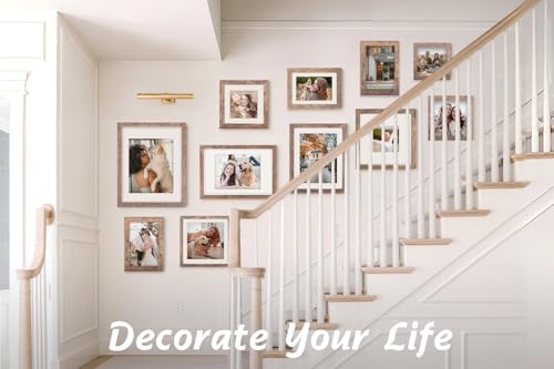5x7 Picture Frame Wood Display Picture 4x6 with Mat Vintage Brown - color: Brown, size: 5x7