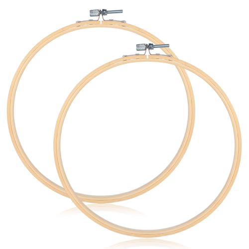 Ptwola 2 Pack 7.87 Inch Wood Embroidery Hoop 20CM Cross Stitch Hoops Ring
