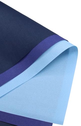 KCS 3 pc of 15" x 18"(38cmx45cm) 18 Count Cross Stitch Cotton Aida Cloth Needlework Rolled Fabric Box,18CT,Light Blue+Royal Blue+Navy Blue - color: Light Blue+royal Blue+navy Blue, size: 18CT