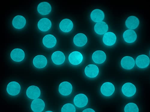 0.88oz (ab. 70pcs) Flat Round Coin 1-Hole Glass Beads, 0.31 inch (8mm), Czech Republic, Dirty Green - Glow in the Dark Bright Blue - color: Coin, Green - Glow Blue