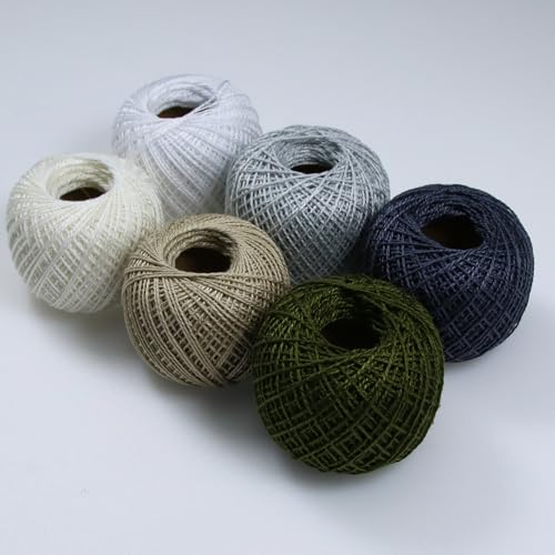 KCS Mercerized Pearl Cotton Thread Size 8 Crochet Needlework Embroidery Threads Ball (6, 12) - color: 12