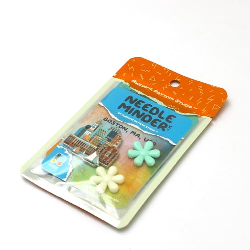 Awesome Pattern Studio Needle Minder Set – Boston Magnetic Needle Minder + 2 Needle Threaders. Enamel Pin for Cross Stitch, Embroidery and Craft - size: Boston Set #1