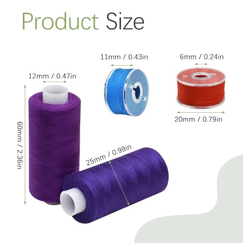 100pcs Bobbin Threads Kits, 400yard Per Polyester Thread Spool Set Matching Prewound Bobbin Thread, Spool Organizers, Needles and Needle Threaders for Hand, Embroidery, Sewing Machines and DIY Crafts