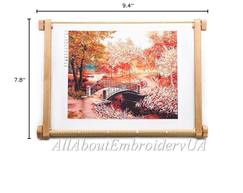 Needlepoint Embroidery Tapestry Scroll Frame Made of Organic Beech, Wooden Cross Stitch Frame, Needlepoint Holder, Stitching Frame (7.8" х 9.4") - size: 7.8" х 9.4"