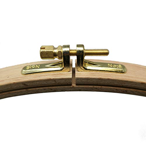 Nurge Premium Quality Beech Wood Embroidery Hoop, Cross Stitch Hoop with Gold Plated Adjustable Brass Screw for DIY Projects Ideal for Crafters,Beginners & Professionals - 9.84" Diameter & 0.62" Thick - size: 9.84" / 250mm Dia